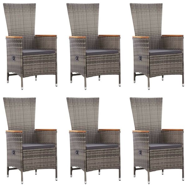 VidaXL Kerti Étkezőgarnitúra - 7 részes - Szürke Polyrattan