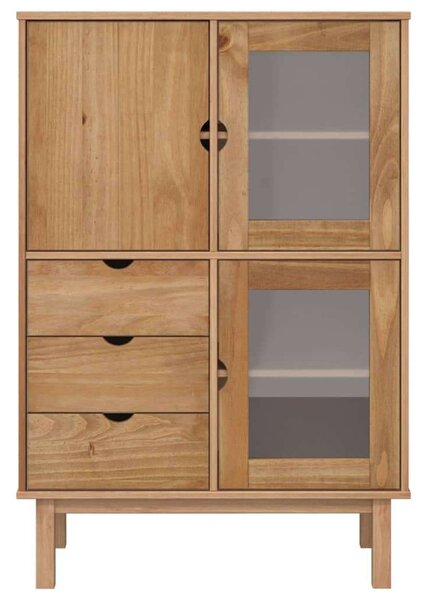 VidaXL OTTA tömör fenyőfa magasszekrény 85 x 43 x 125 cm
