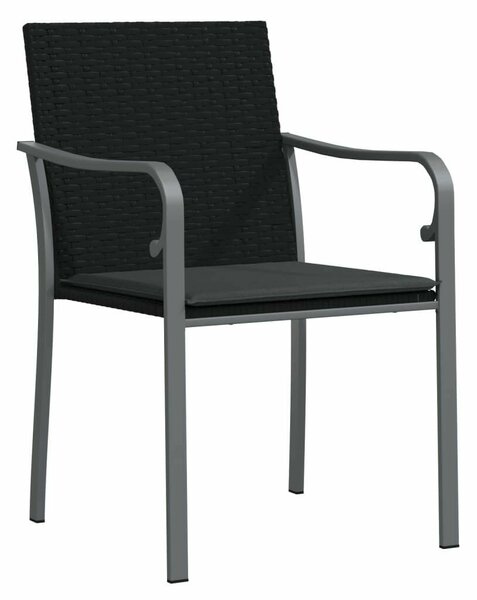 VidaXL 7-részes polyrattan és acél kerti étkezőgarnitúra párnával