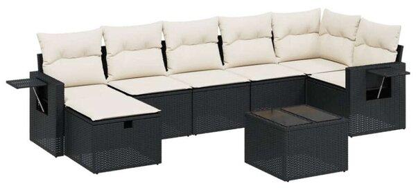 VidaXL Polyrattan Kerti Ülőgarnitúra - 8 részes - Fekete