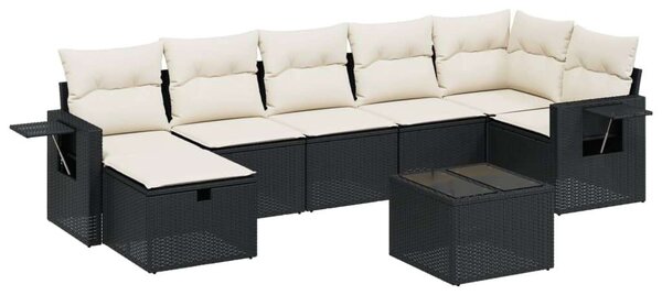 VidaXL Polyrattan Kerti Ülőgarnitúra - 8 részes - Fekete