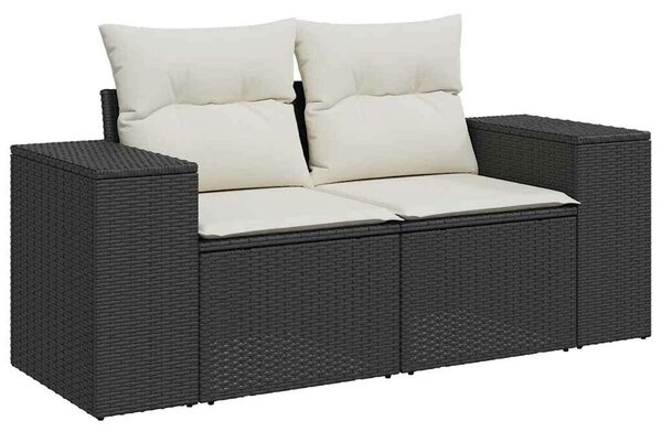 VidaXL Polyrattan Kerti Ülőgarnitúra - 6 részes - Fekete
