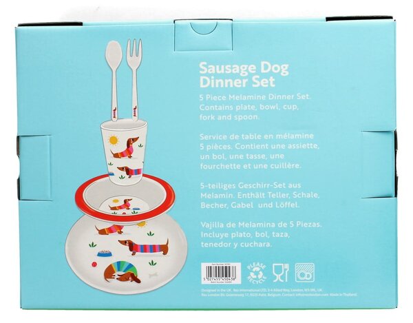 Gyerek étkészlet 5 db-os Sunny Sausage Dog – Rex London