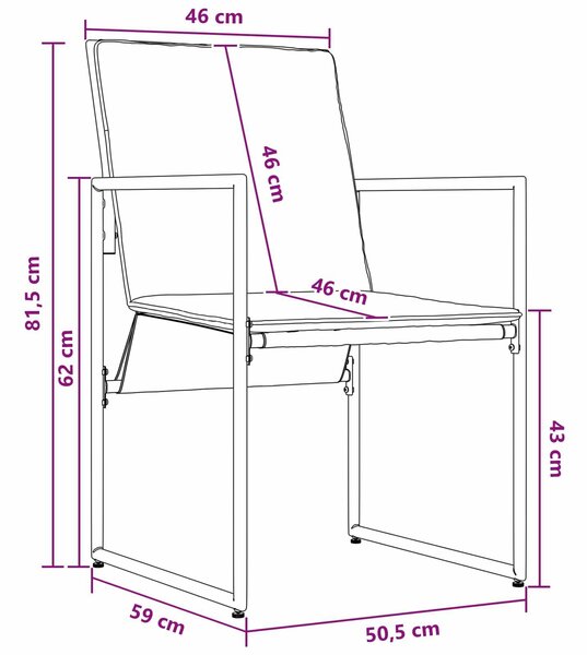 Kert étkező szett 9 pcs Fekete és Antracit 160 x 80 x 73 cm