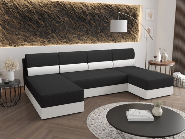 Sarok ülőgarnitúra U Radiant U1 (fekete + fehér)