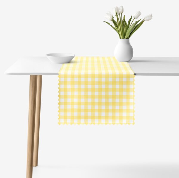 Goldea teflonbevonatú asztali futó - sárga kockás 35x120 cm