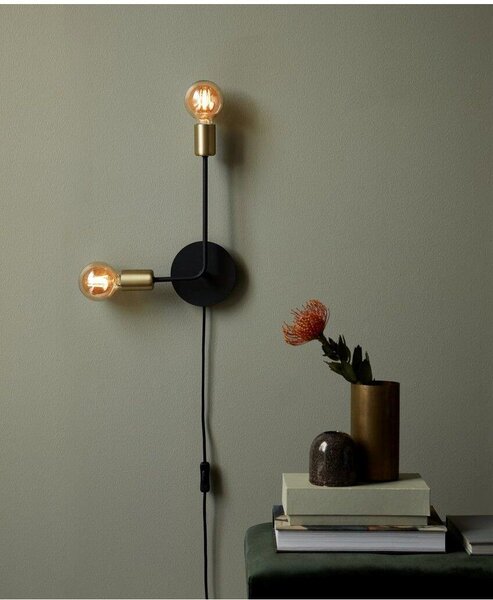 Nordlux modern fali lámpa josefine matt fekete sárgaréz nor48941003