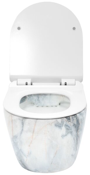 REA - Carlos Granit Shiny Rimless fali WC csésze ülőkével, kőutánzattal, REA-C8002