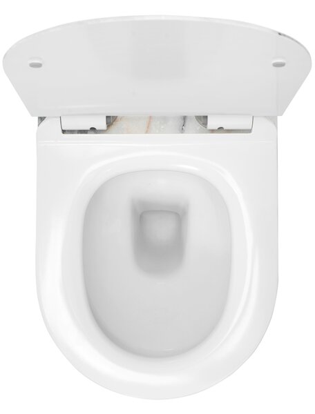 REA - Carlos Granit Shiny Rimless fali WC csésze ülőkével, kőutánzattal, REA-C8002