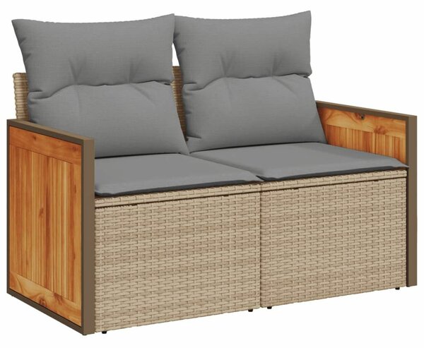 Polyrattan Kerti Ülőgarnitúra - 7 részes - Bézs