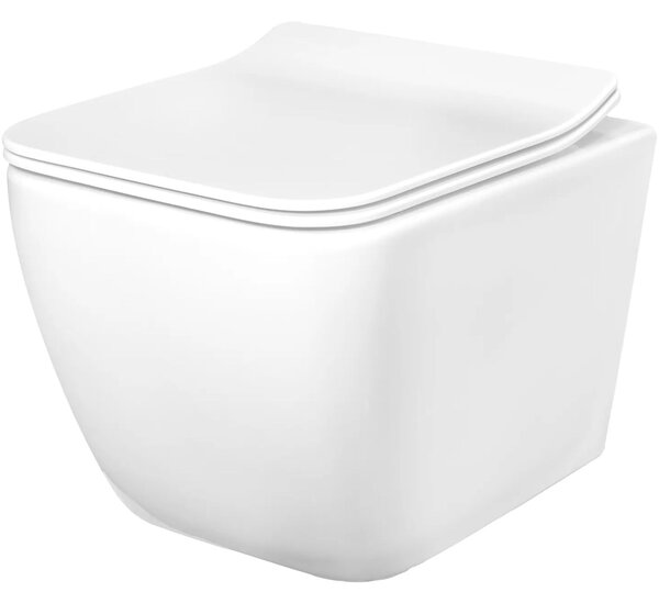Rea Martin - falra akasztható WC csésze Rimless 51x37, lassan eső ülőfelülettel, fehér, REA-C8006