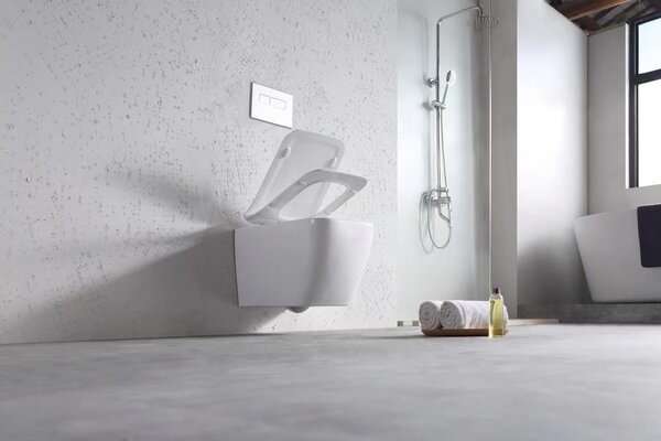 Rea Martin - falra akasztható WC csésze Rimless 51x37, lassan eső ülőfelülettel, fehér, REA-C8006
