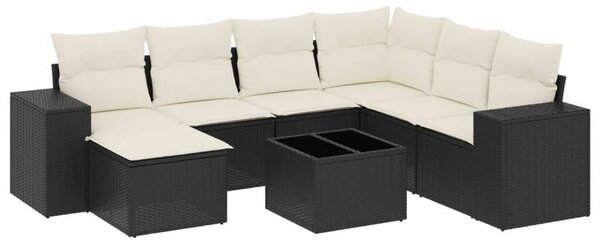 VidaXL Polyrattan Kerti Ülőgarnitúra - 8 részes - Fekete