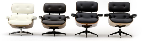 Modesto Design Lounge Forgó Fotel Ökobőr Fekete Diófa
