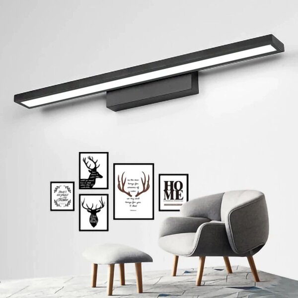 LED FÜRDŐLÁMPA TÜKÖR fölött Rea 60CM APP840-1W FLAT BLACK