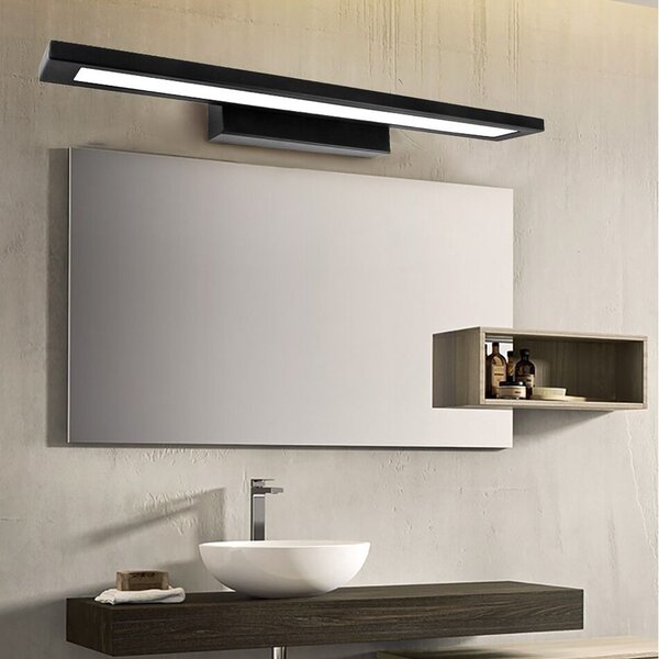 LED FÜRDŐLÁMPA TÜKÖR fölött Rea 60CM APP840-1W FLAT BLACK