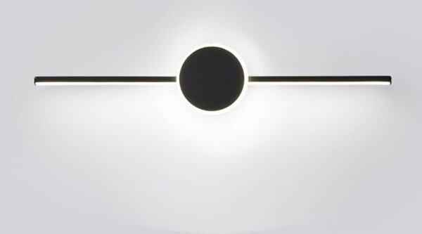 Fali LED LÁMPA APP848-1W TÜKÖR fölött 40CM ROUND Fekete