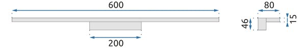 Fali lámpa APP837-1W Gold 60cm