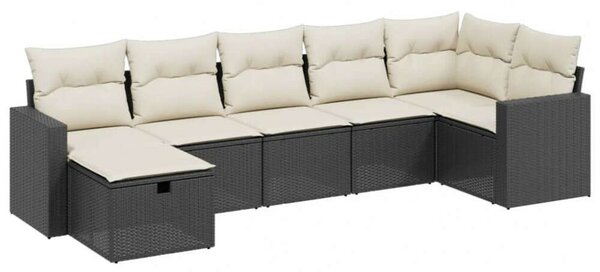 VidaXL Polyrattan Kerti Ülőgarnitúra - 7 részes - Fekete