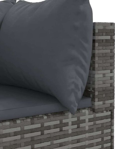 Polyrattan Kerti Ülőgarnitúra - 8 részes - Szürke