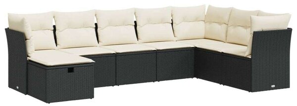 VidaXL Polyrattan Kerti Ülőgarnitúra - 8 részes - Fekete
