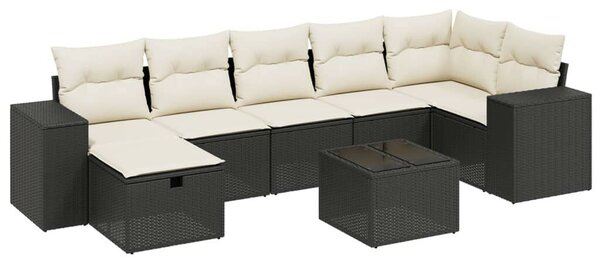 VidaXL Polyrattan Kerti Ülőgarnitúra - 8 részes - Fekete