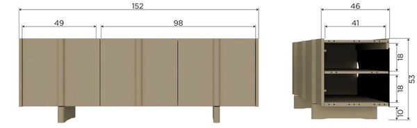 Zöld borovi fenyő TV-állvány 152x53x46 cm Basu – WOOOD