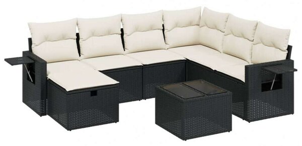 VidaXL Polyrattan Kerti Ülőgarnitúra - 8 részes - Fekete