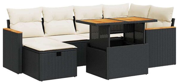 VidaXL Polyrattan Kerti Ülőgarnitúra - 8 részes - Fekete