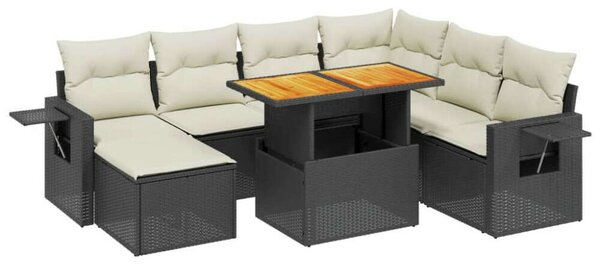 VidaXL 8 részes Polyrattan Kerti Ülőgarnitúra - Fekete