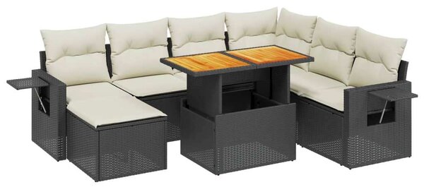 VidaXL 8 részes Polyrattan Kerti Ülőgarnitúra - Fekete