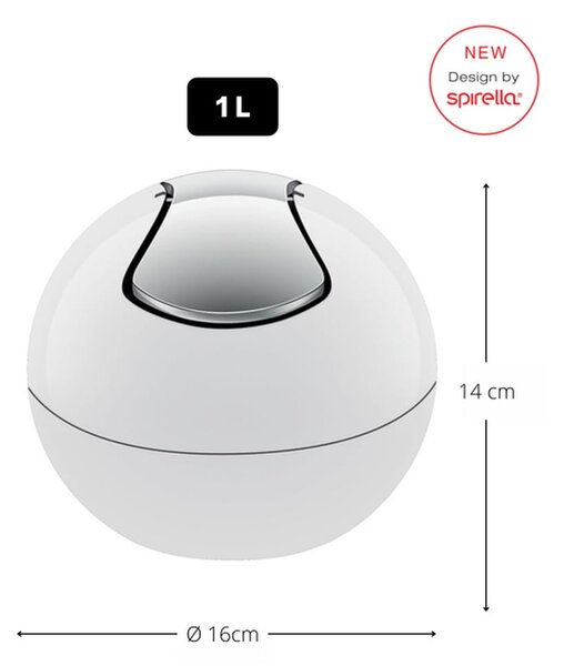 Fehér műanyag szemetes 1 l Bowl – Spirella