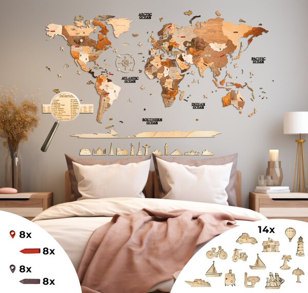 Natura Products 3D Fali Puzzle - Világtérkép Extra
