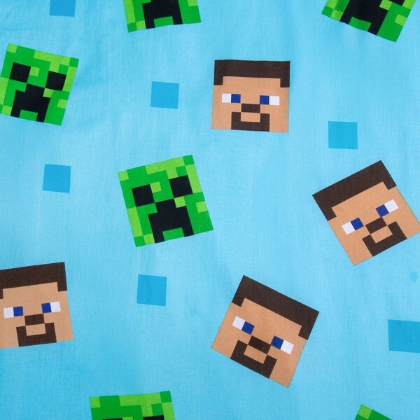 Egyszemélyes pamut gyerek ágyneműhuzat világító hatással 140x200 cm Minecraft "Jungle Fight" – Jerry Fabrics