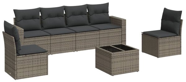 VidaXL Polyrattan Kerti Ülőgarnitúra - 7 részes - Szürke