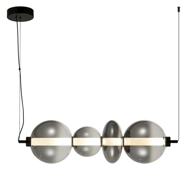 Italux glamour modern függeszték sonte matt fekete füstös szürke itx5902854539468