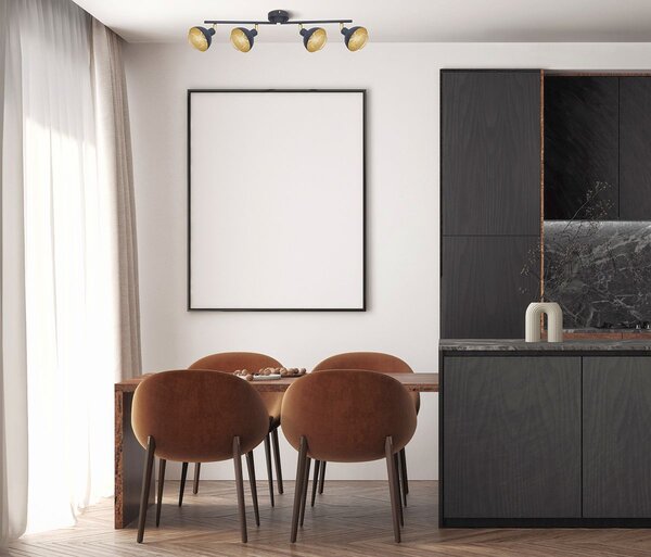 Italux loft vintage spot lámpa savio matt fekete arany itxspl-27357-4-bk-gd