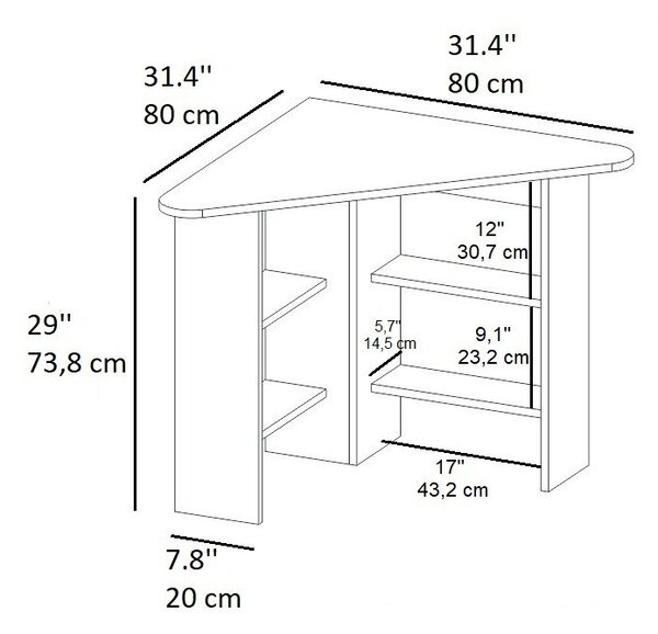 Corner - fehér íróasztal