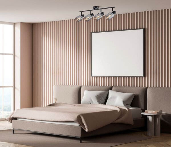 Italux modern spot lámpa santia fekete szürke itxspl-65342-4-bk-sg