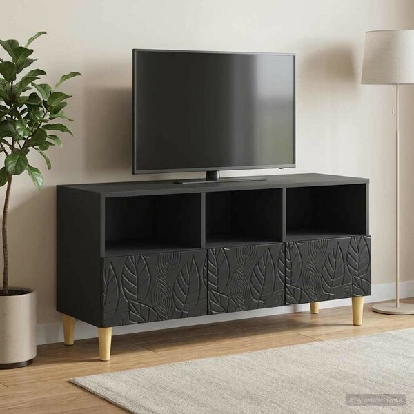 VidaXL TV szekrény 102 x 34,5 x 50 cm Fekete Szerelt Fa