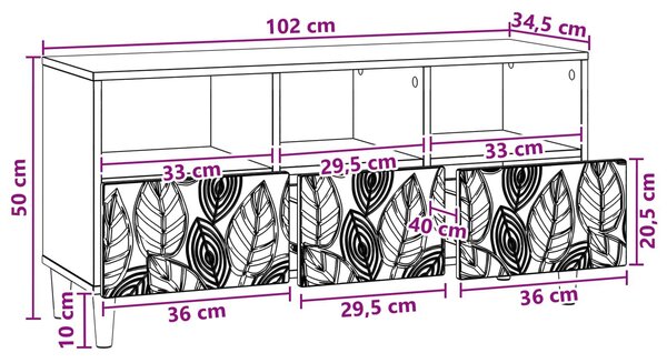 VidaXL TV szekrény 102 x 34,5 x 50 cm Szürke Sonoma Szerelt Fa
