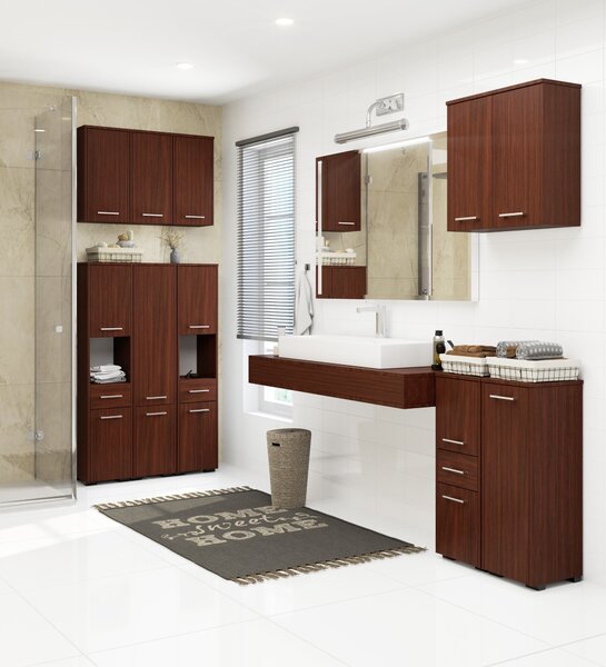 Fürdőszobaszekrény Fulgor 2D 1SZ (wenge). Akció -23%