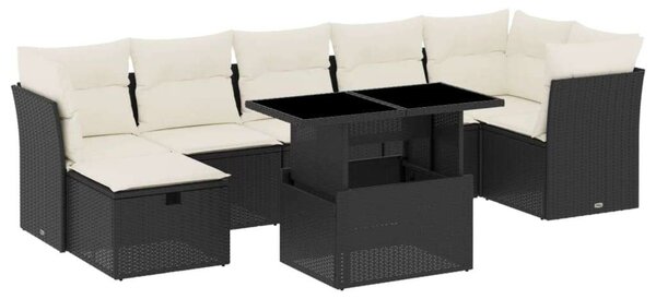 VidaXL Polyrattan Kerti Ülőgarnitúra - 8 részes - Fekete
