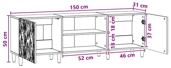 VidaXL TV szekrény 150 x 31 x 50 cm Füstös Tölgy Szerelt Fa