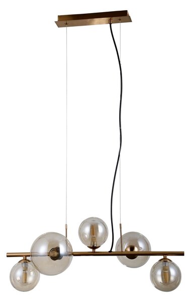 Italux glamour modern függeszték canello borostyán sárgaréz itxpnd-406007-5-hbr