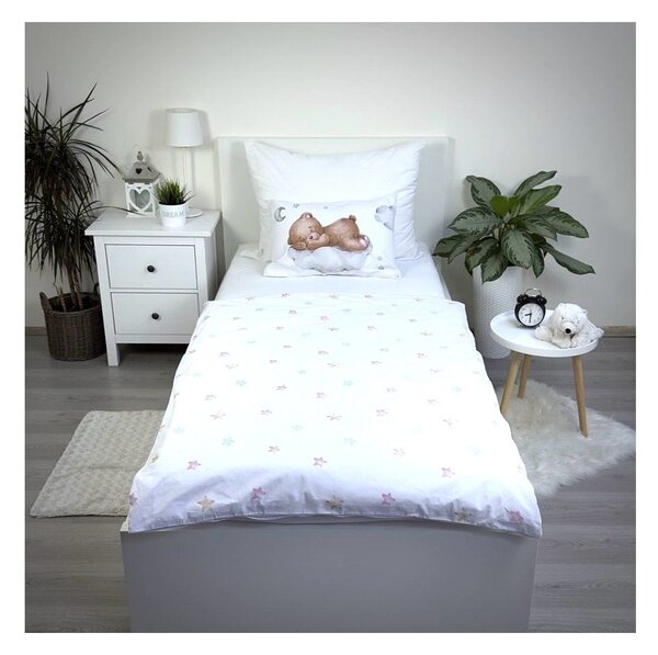 Pamut gyerek ágyneműhuzat babaágyhoz 100x135 cm Teddy "Moon" – Jerry Fabrics