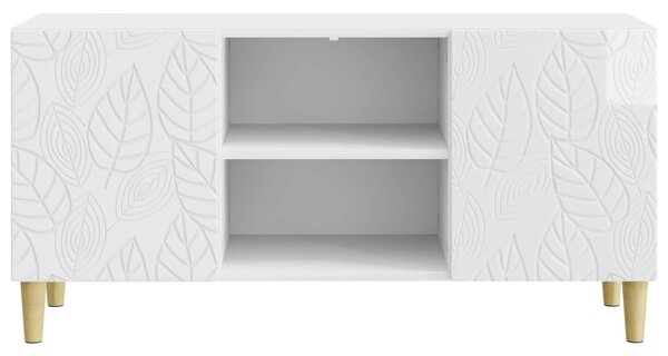 VidaXL TV szekrény 102 x 34,5 x 50 cm Magasfényű Fehér Szerelt Fa