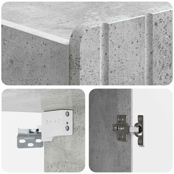 VidaXL Fali szekrény Betonszürke 66 x 34,5 x 92 cm Szerelt Fa
