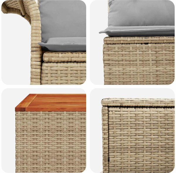VidaXL Kanapé Szett 6 pcs 4-Ülőhelyek száma Beige és Világosszürke