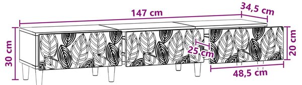 VidaXL TV szekrény 147 x 34,5 x 30 cm Szürke Sonoma Szerelt Fa